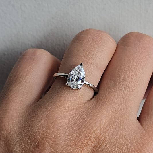 Pear Brilliant Diamond Solitaire Engagement Ring
