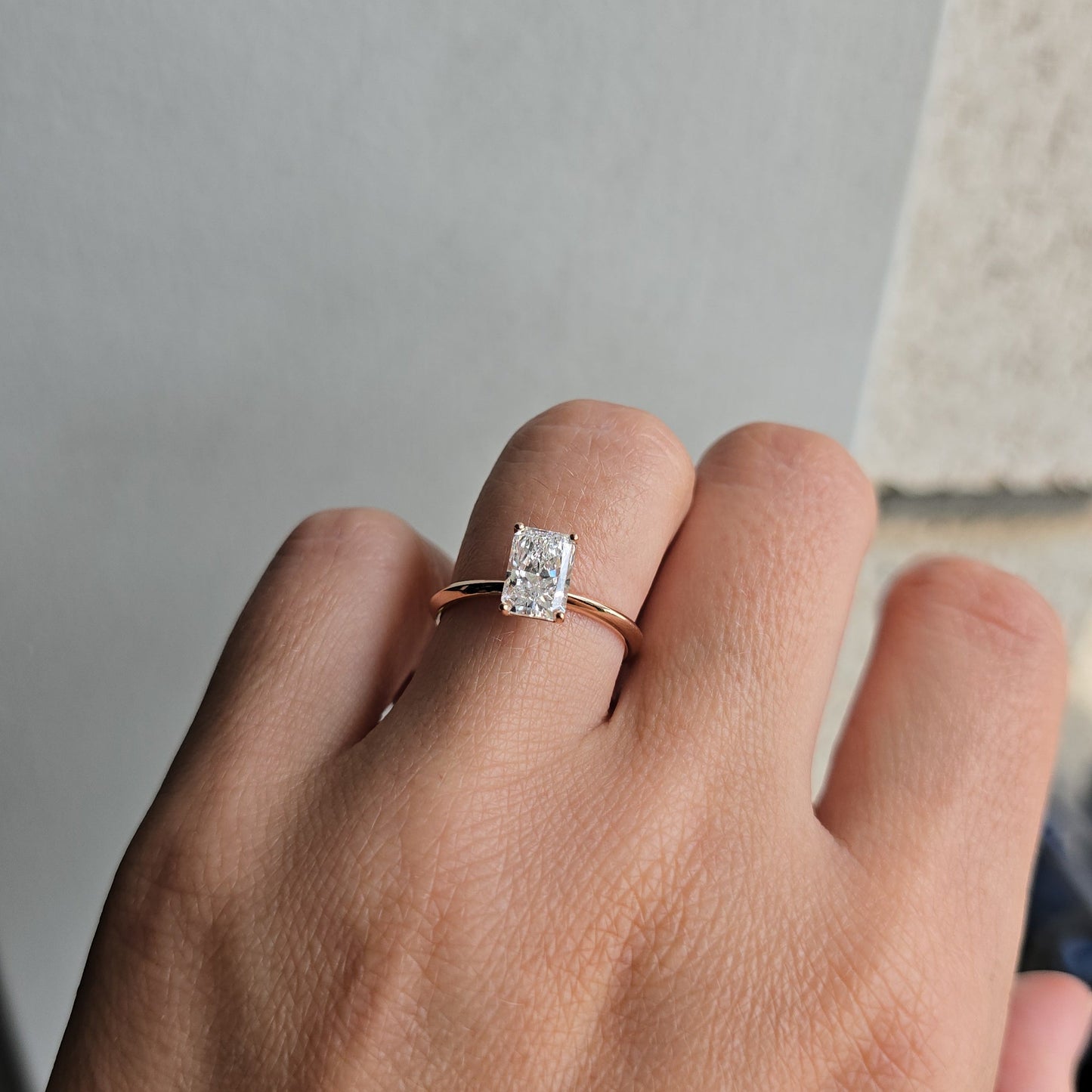 Radiant Cut Diamond Solitaire Engagement Ring